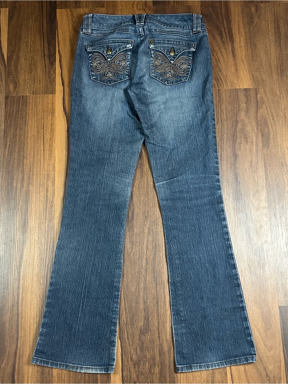Candie's Dark Blue Flared Jeans with Embroidered Back Pockets
